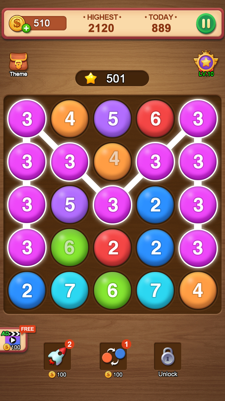 اسکرین شات 3 بازی Number Puzzle - bubble match