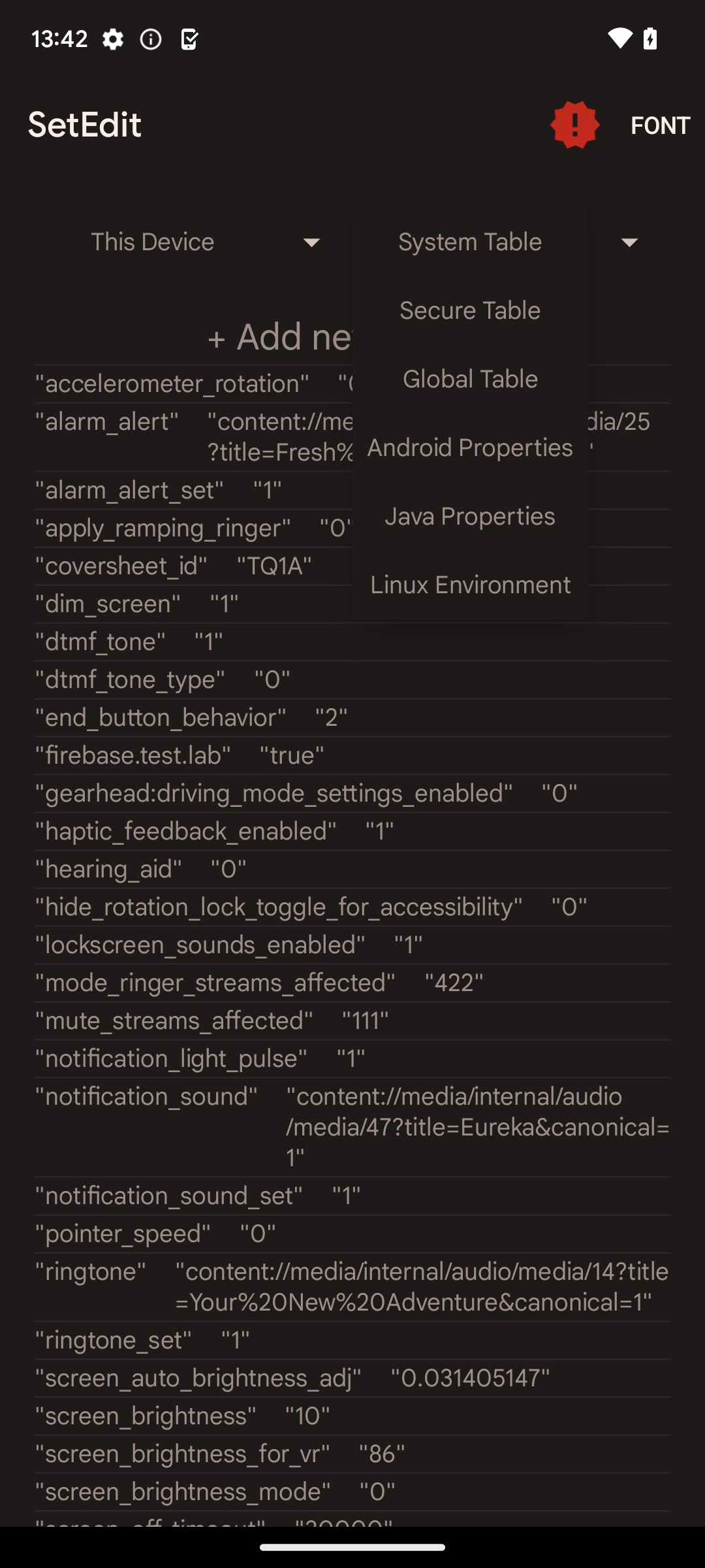 اسکرین شات 2 برنامه SetEdit SettingsDatabaseEditor