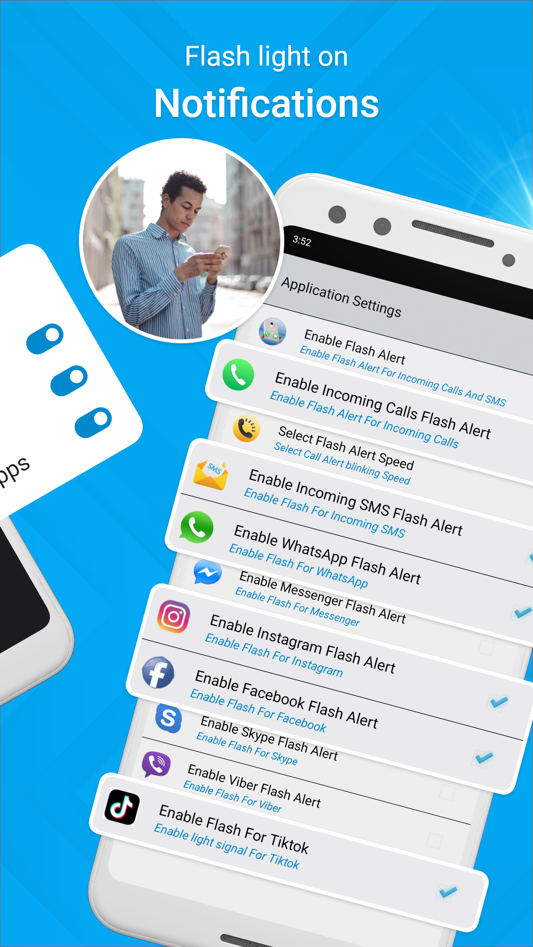 اسکرین شات 3 برنامه Flash Alert : Call and Sms