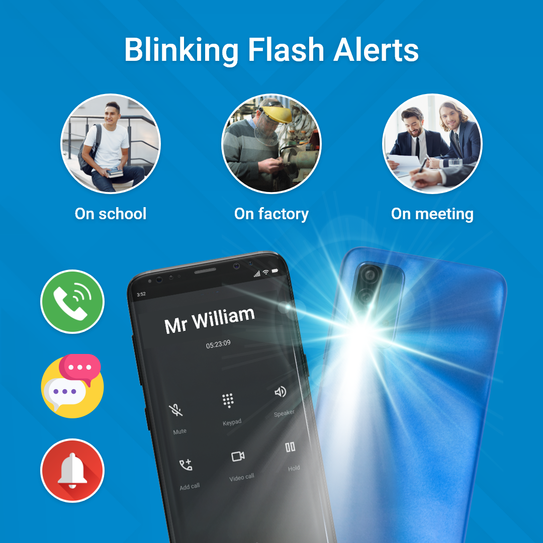اسکرین شات 1 برنامه Flash Alert : Call and Sms