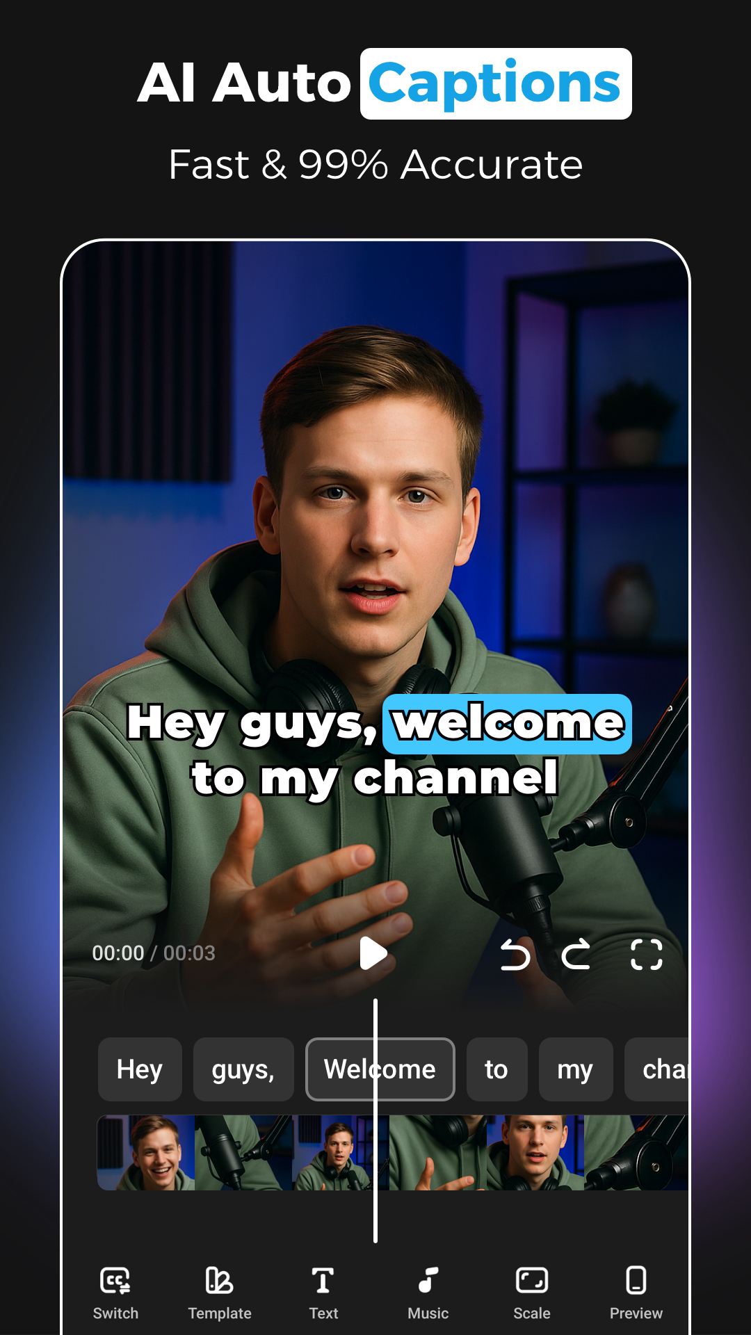 اسکرین شات 1 برنامه Captions AI - Auto Captions