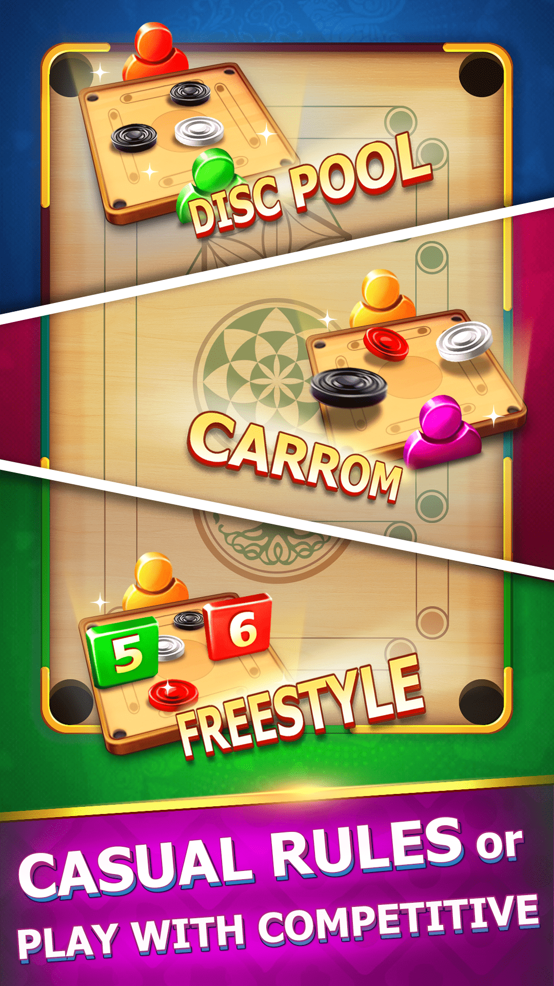اسکرین شات 3 بازی Carrom - A Disc Board Game