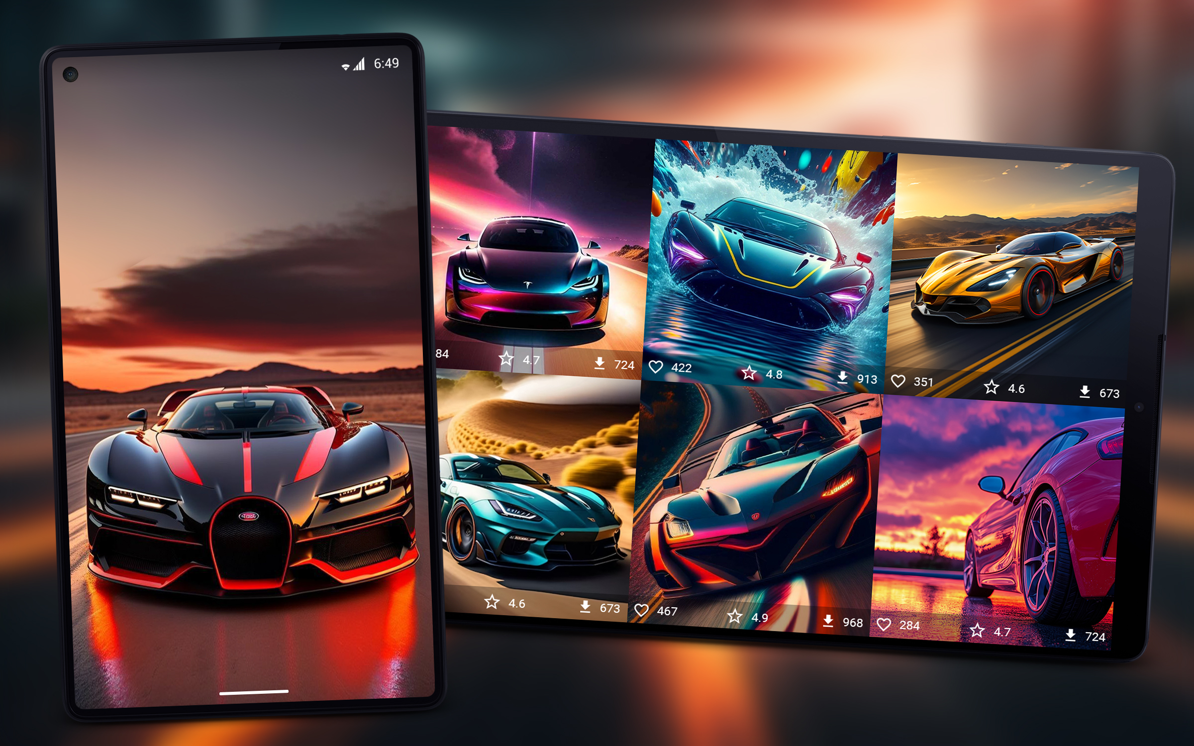 اسکرین شات 6 برنامه Car wallpapers 4K