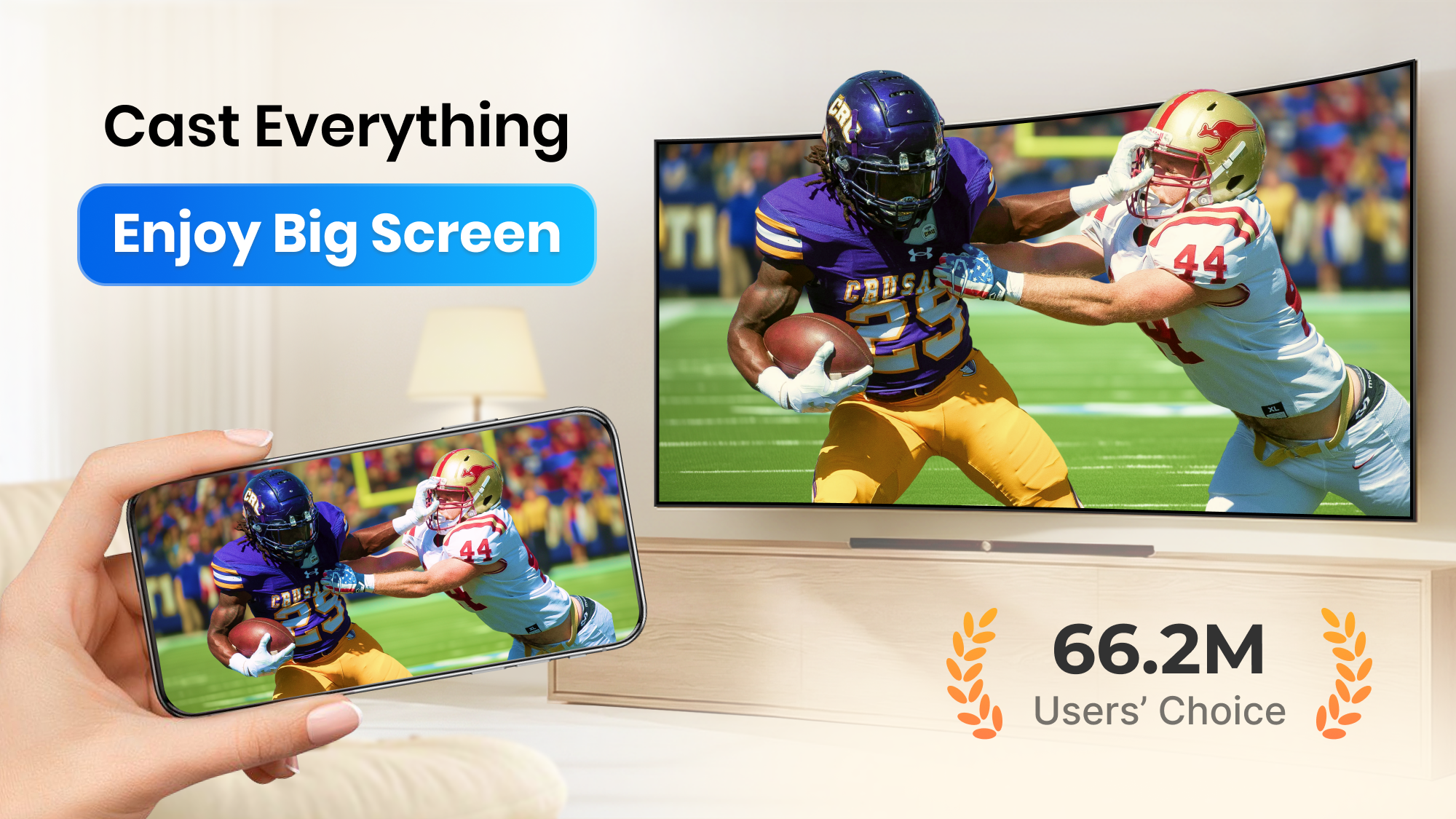 اسکرین شات 1 برنامه Cast to TV, Chromecast & Roku