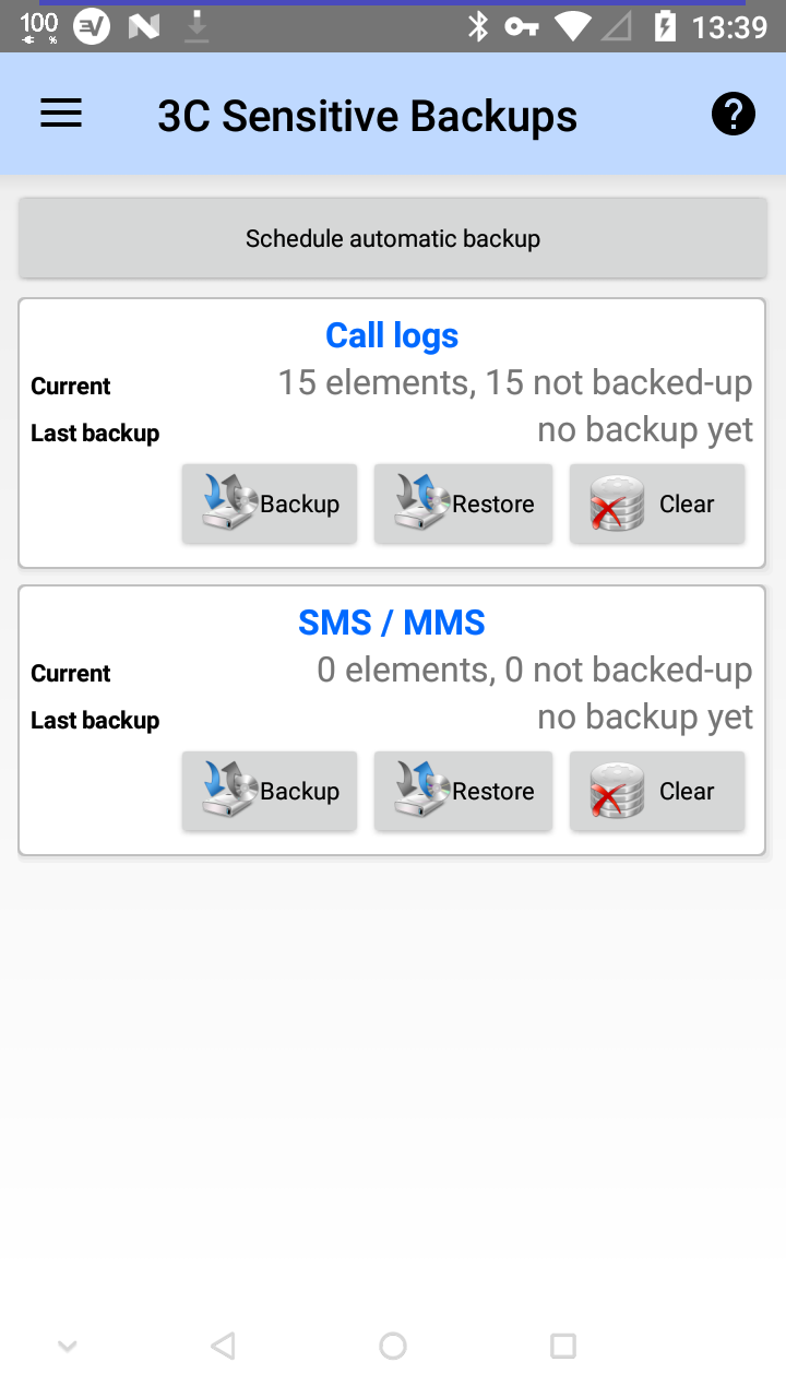 اسکرین شات 1 برنامه 3C Sensitive Backups
