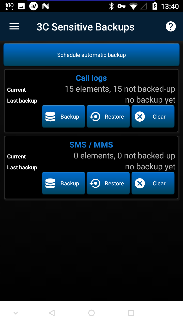 اسکرین شات 2 برنامه 3C Sensitive Backups