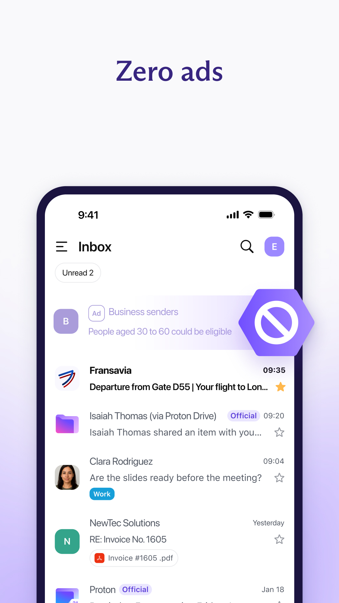 اسکرین شات 4 برنامه Proton Mail: Encrypted Email