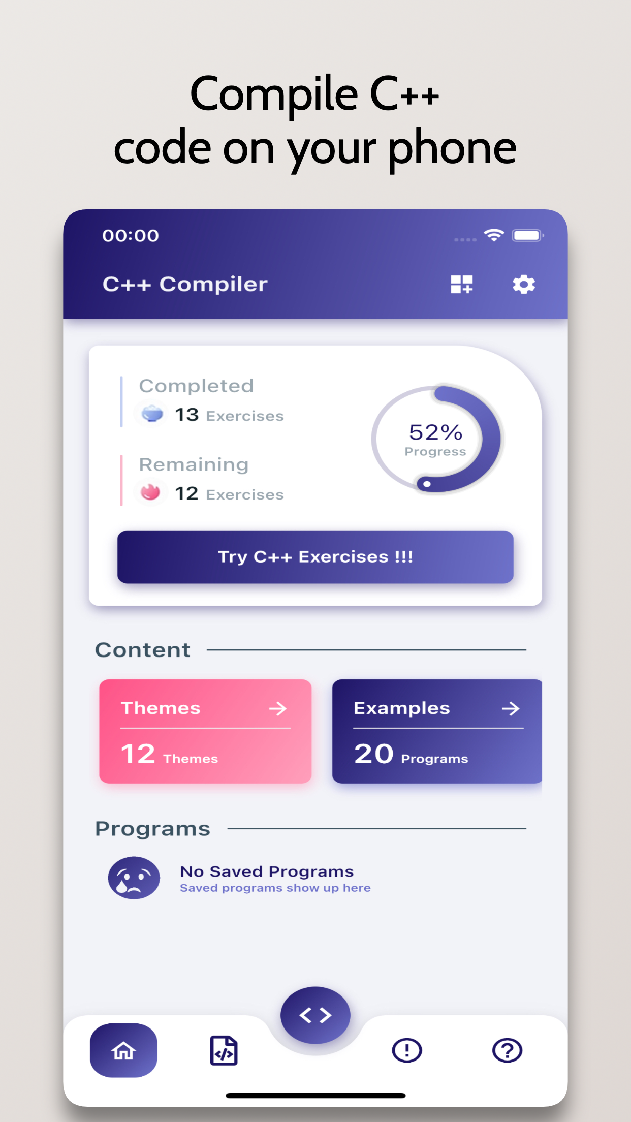 اسکرین شات 1 برنامه C++ Compiler - Run .cpp Code