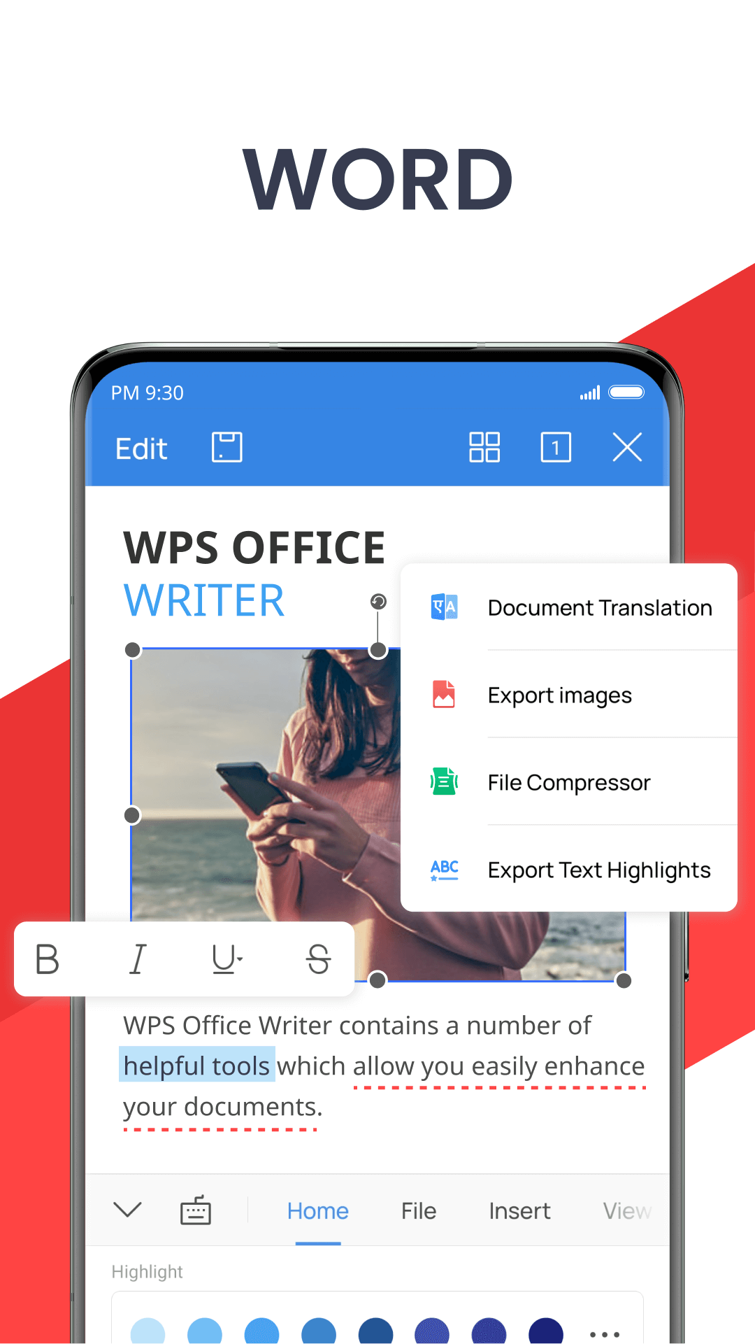 اسکرین شات 3 برنامه WPS Office-PDF, Word, Sheet
