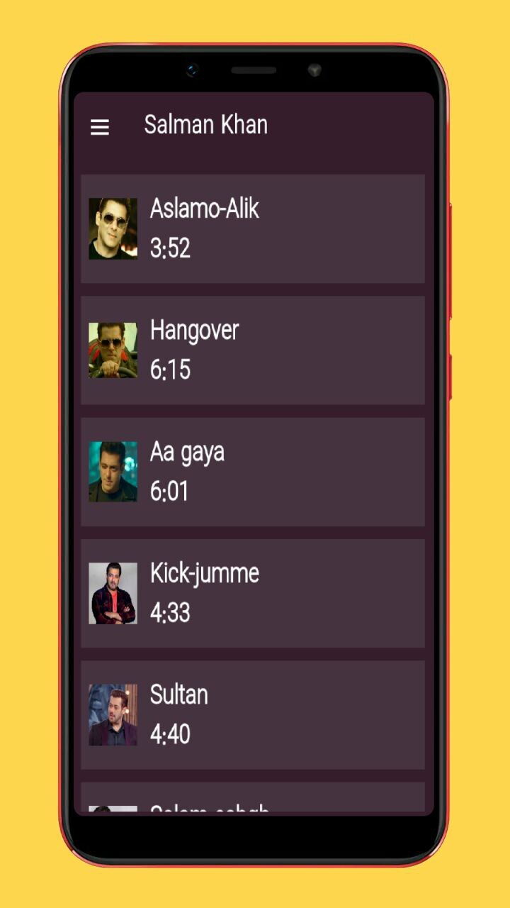 اسکرین شات 3 برنامه آهنگ های سلمان خان