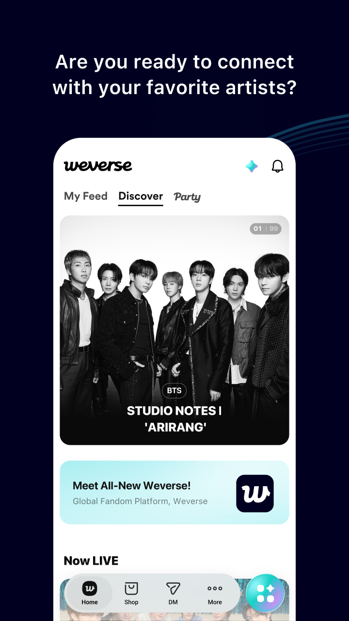اسکرین شات 2 برنامه ویورس (weverse)