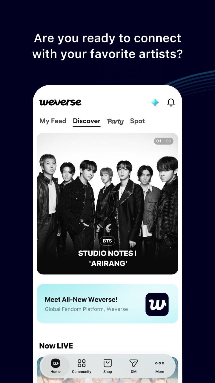 اسکرین شات 2 برنامه ویورس (weverse)
