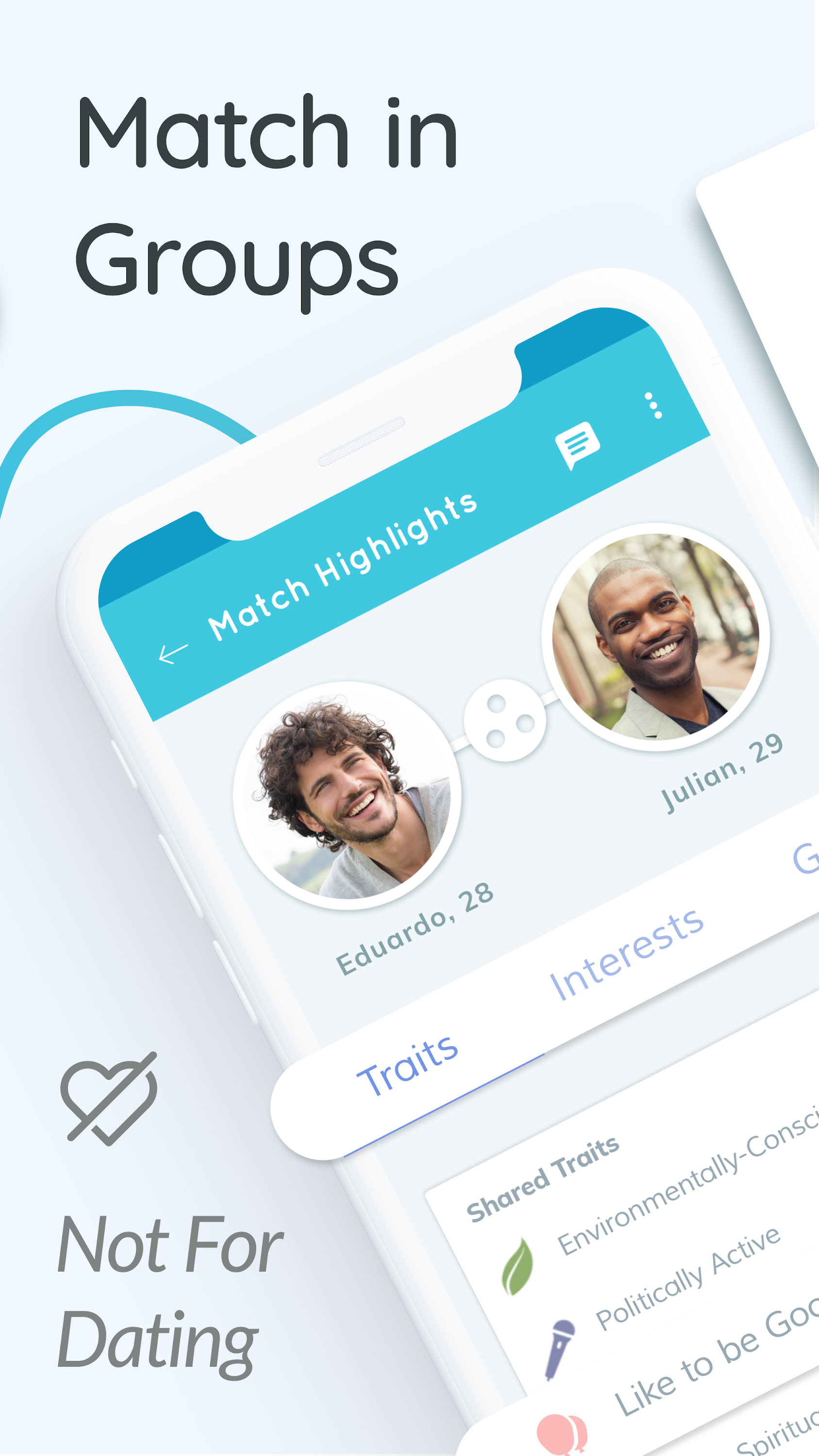 اسکرین شات 3 برنامه We3: Meet New People in Groups