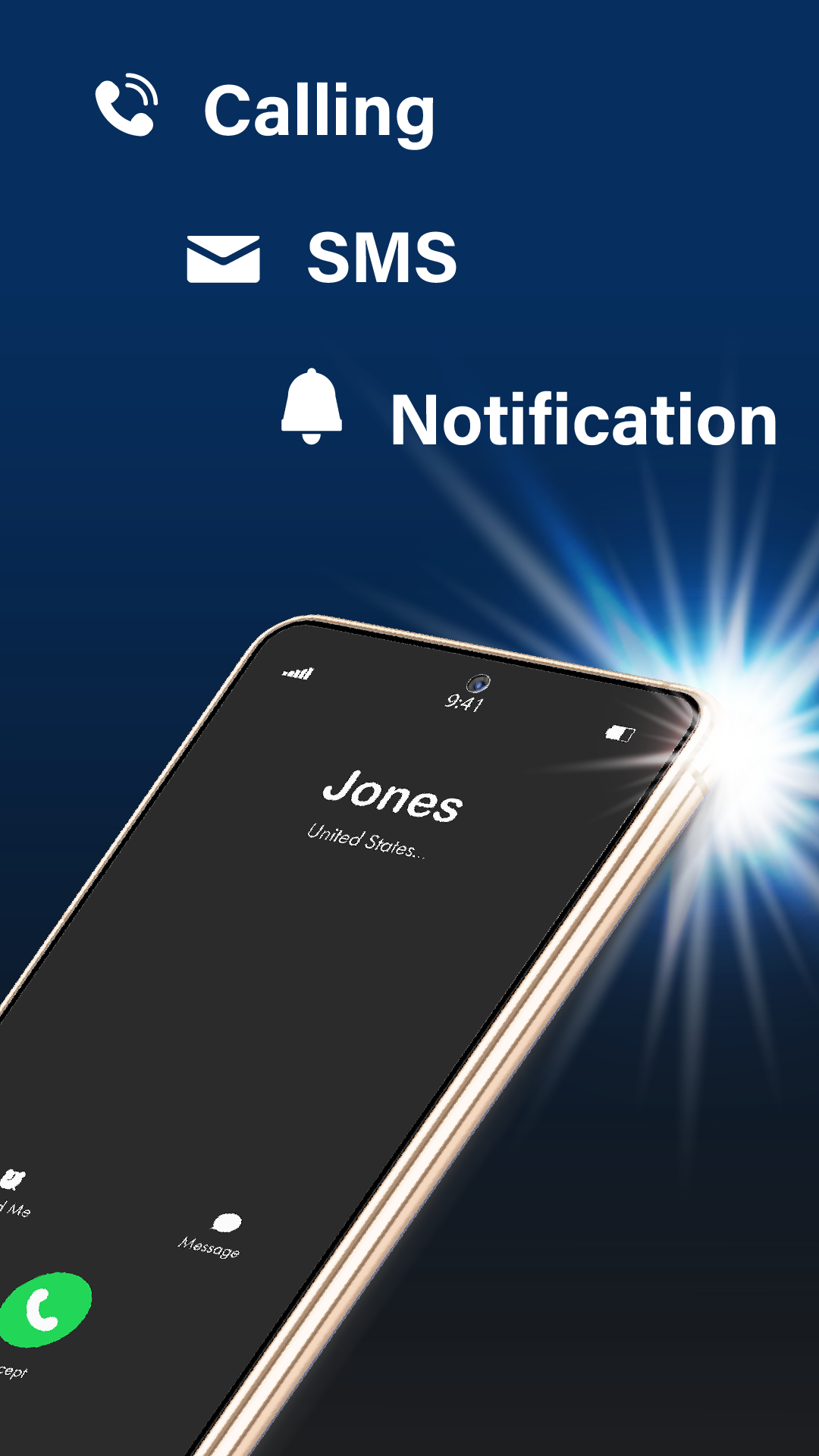 اسکرین شات 2 برنامه Flash Alert - Flashlight App