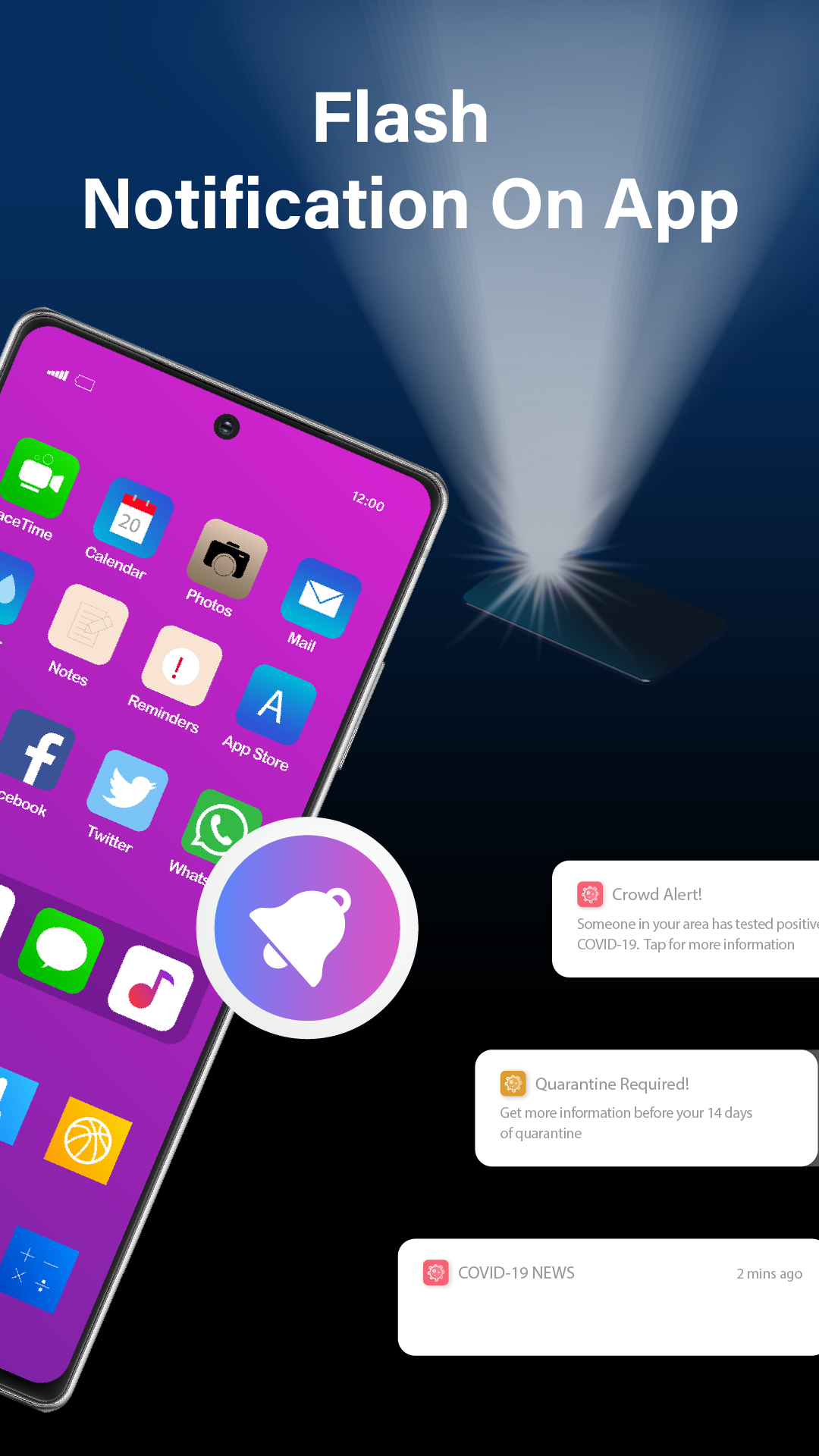 اسکرین شات 4 برنامه Flash Alert - Flashlight App