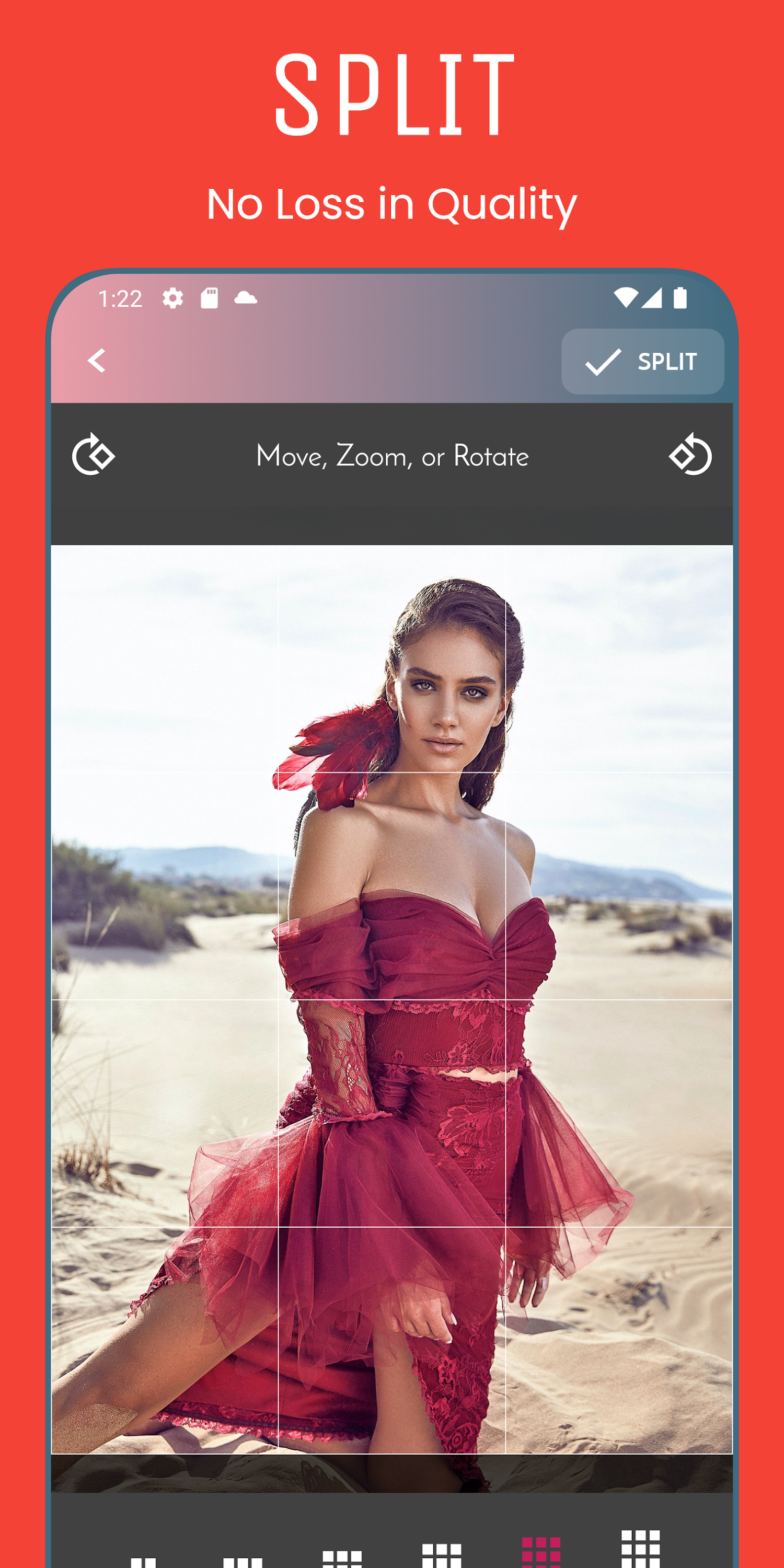 اسکرین شات 5 برنامه Grid Maker: PhotoSplit