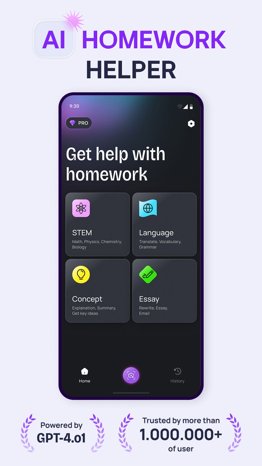 اسکرین شات 1 برنامه Homie AI: Homework Helper