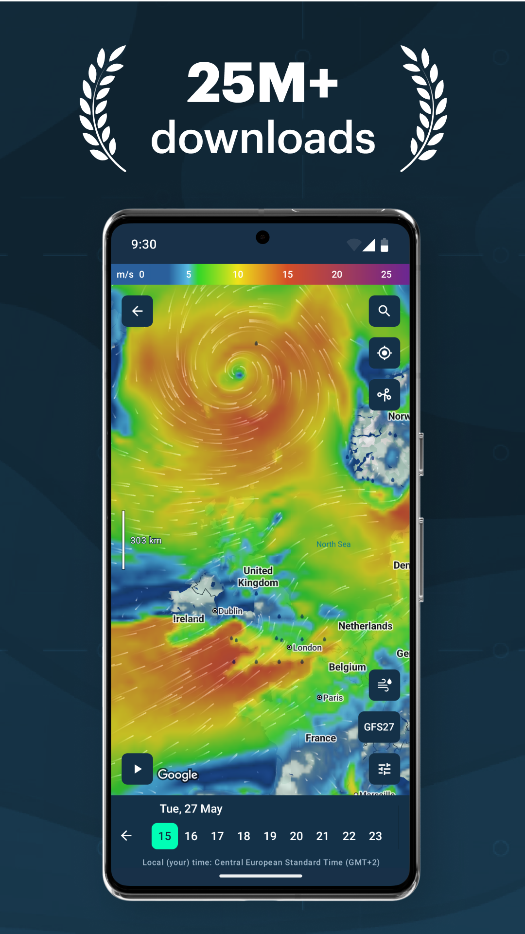 اسکرین شات 1 برنامه Windy.app: wind & weather live