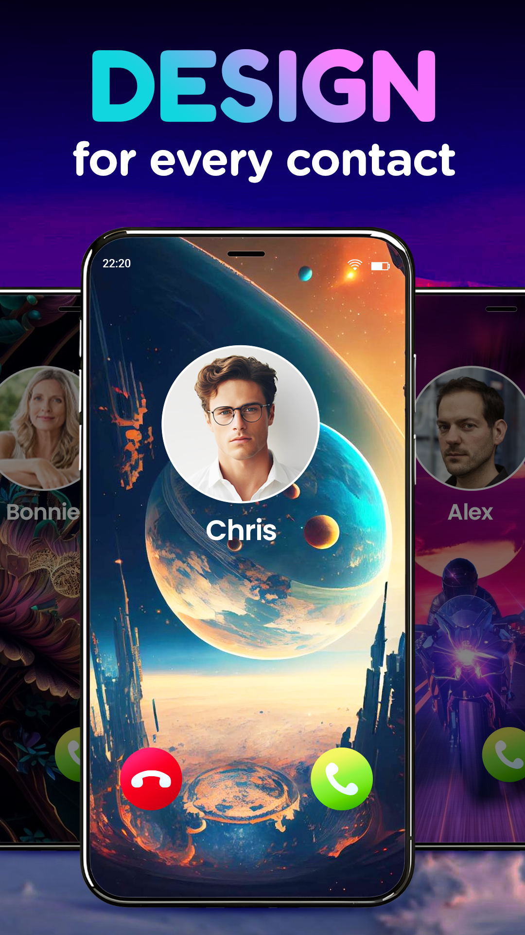 اسکرین شات 4 برنامه Color Phone, Call Screen Theme