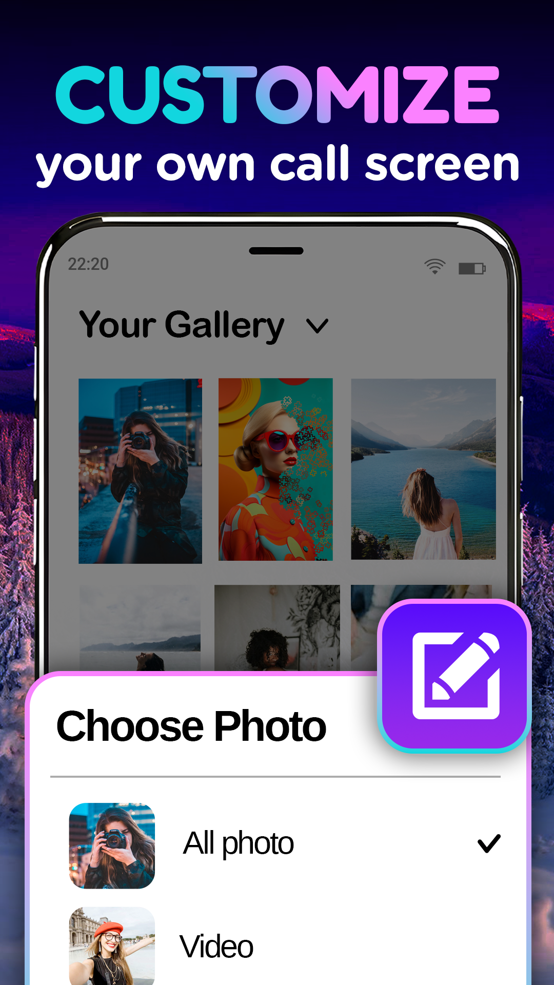 اسکرین شات 3 برنامه Color Phone, Call Screen Theme