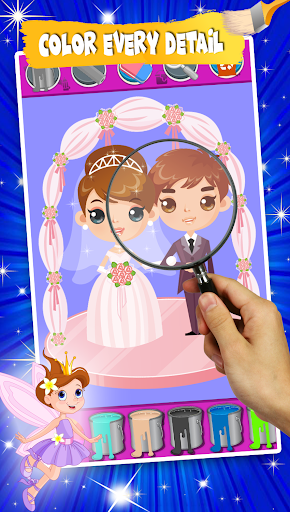 اسکرین شات 5 برنامه Bride And Groom Wedding Coloring Pages Game
