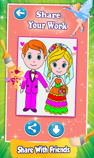 اسکرین شات 6 برنامه Bride And Groom Wedding Coloring Pages Game
