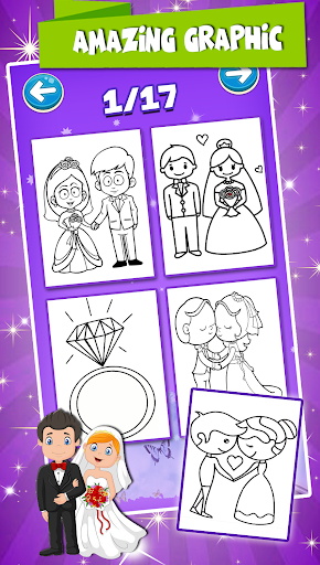 اسکرین شات 3 برنامه Bride And Groom Wedding Coloring Pages Game