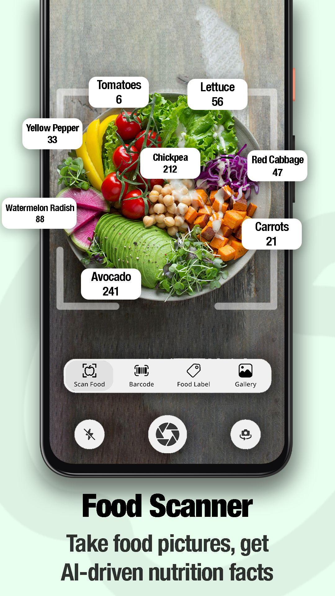 اسکرین شات 2 برنامه FoodCalAI - AI Calorie Counter