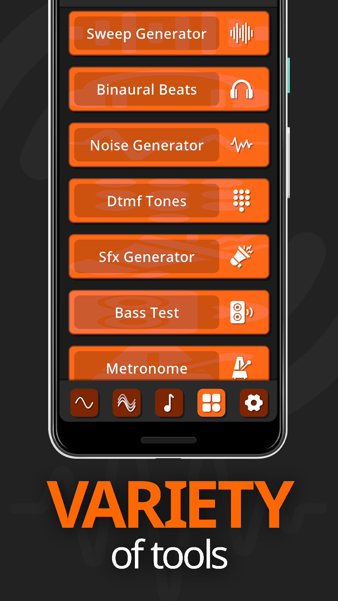اسکرین شات 2 برنامه Frequency Sound Generator