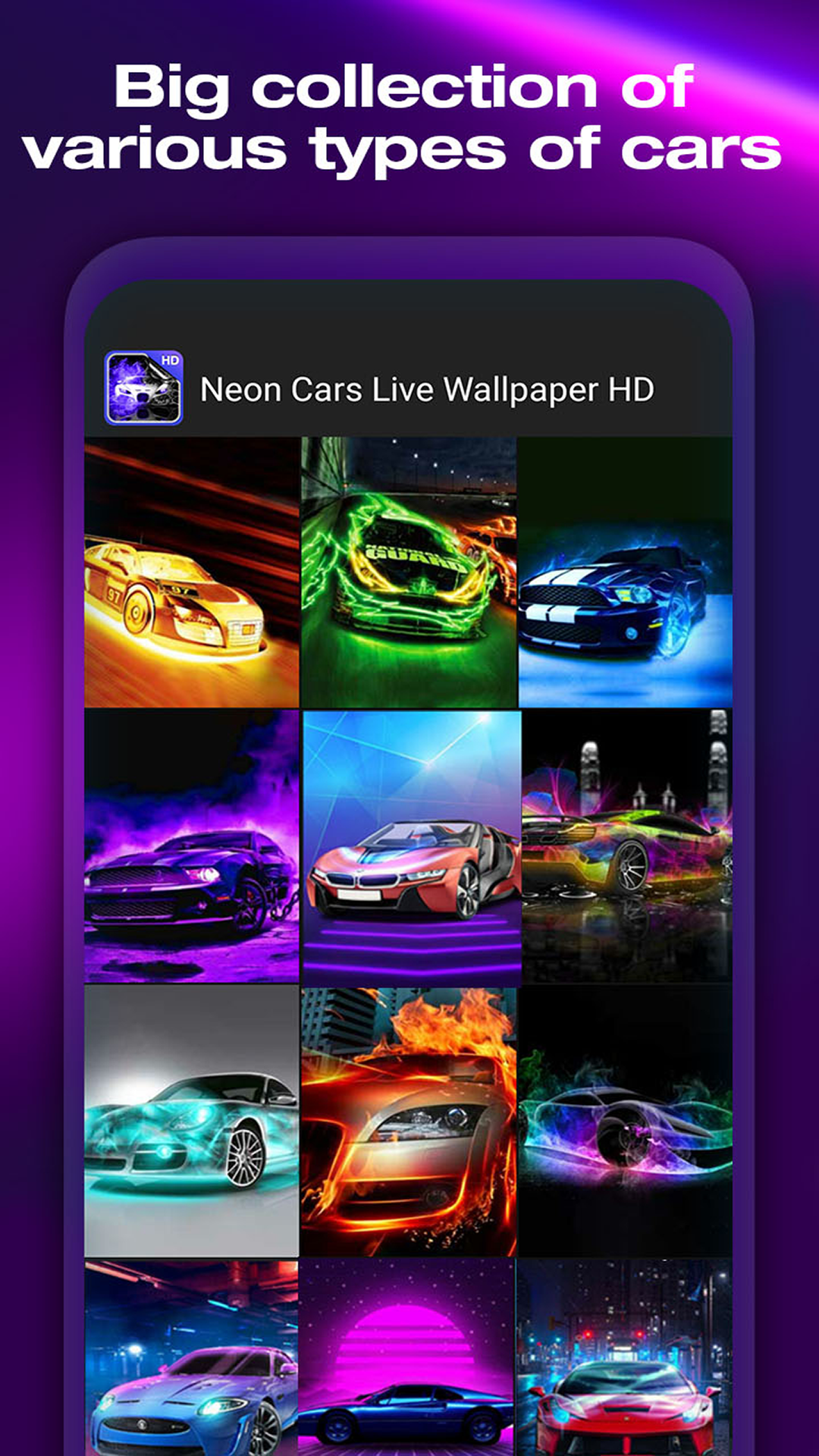اسکرین شات 5 برنامه Neon Cars Live Wallpaper HD