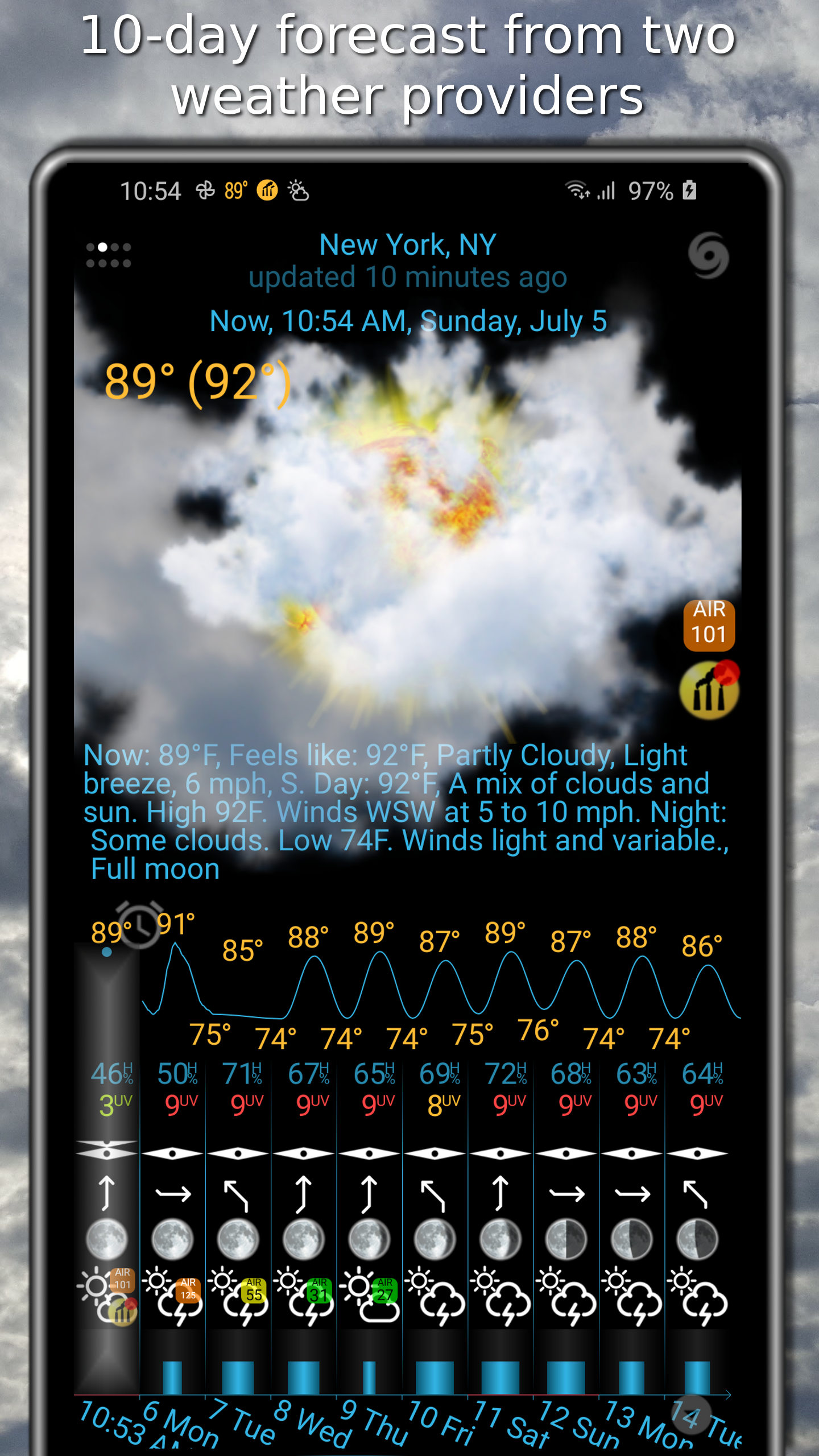 اسکرین شات 2 برنامه eWeather HDF - weather app