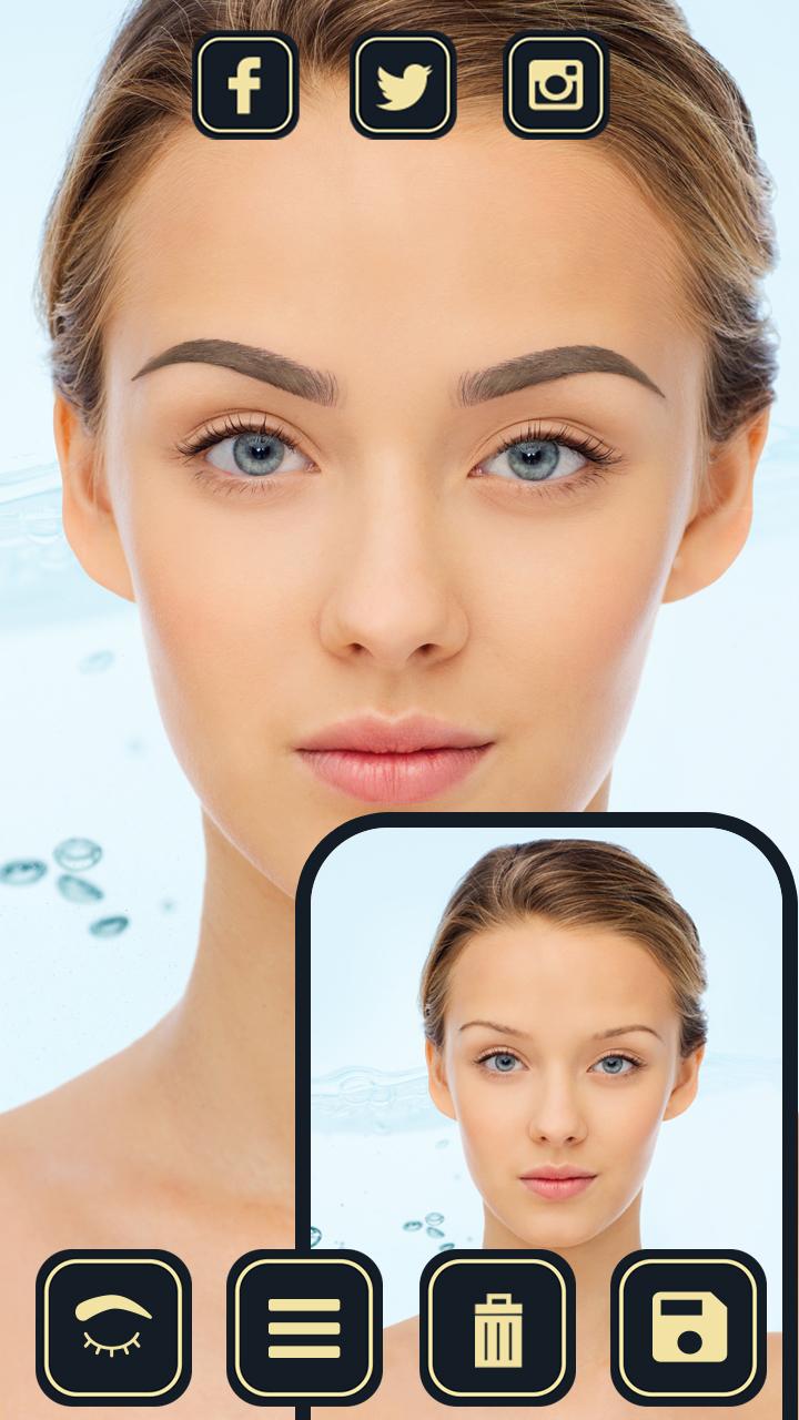 اسکرین شات 8 برنامه Eyebrow Editor - Face Makeup