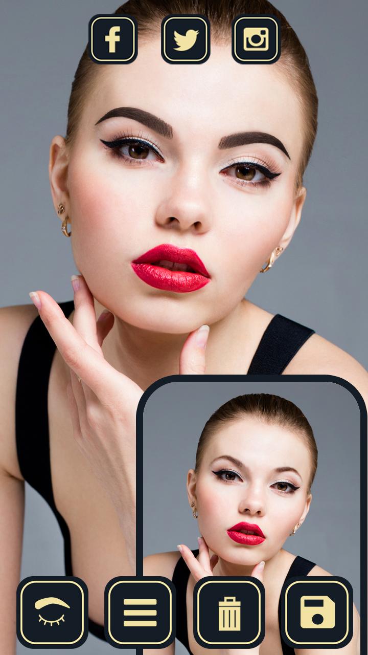 اسکرین شات 2 برنامه Eyebrow Editor - Face Makeup