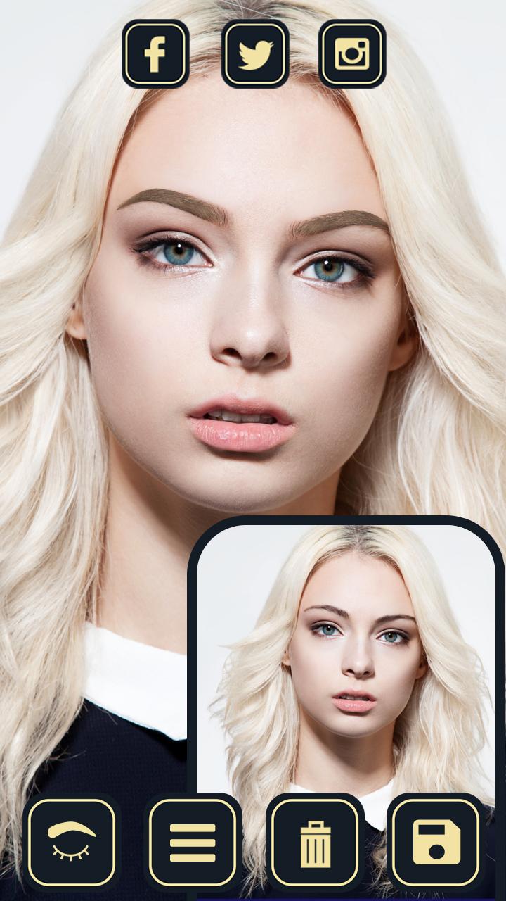 اسکرین شات 4 برنامه Eyebrow Editor - Face Makeup