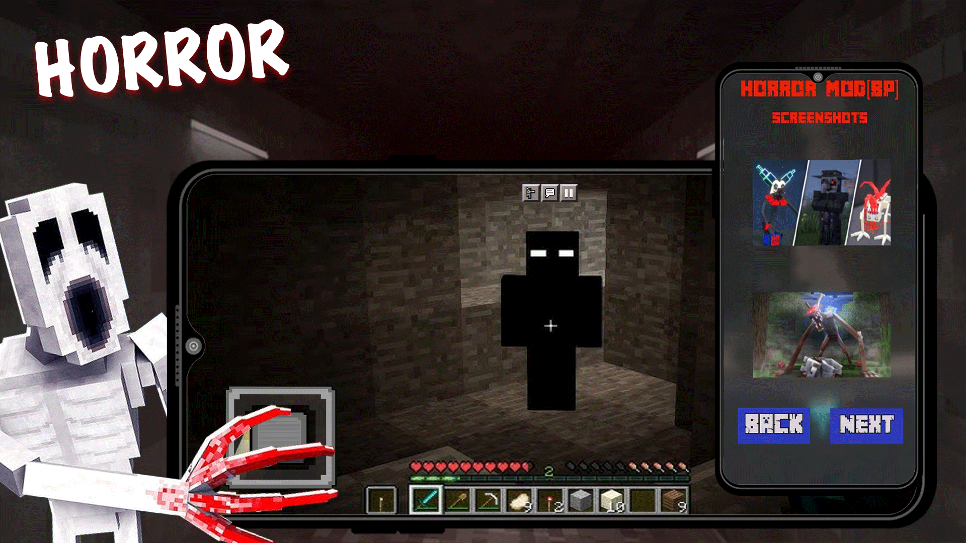 اسکرین شات 4 برنامه Horror Mods for Minecraft PE