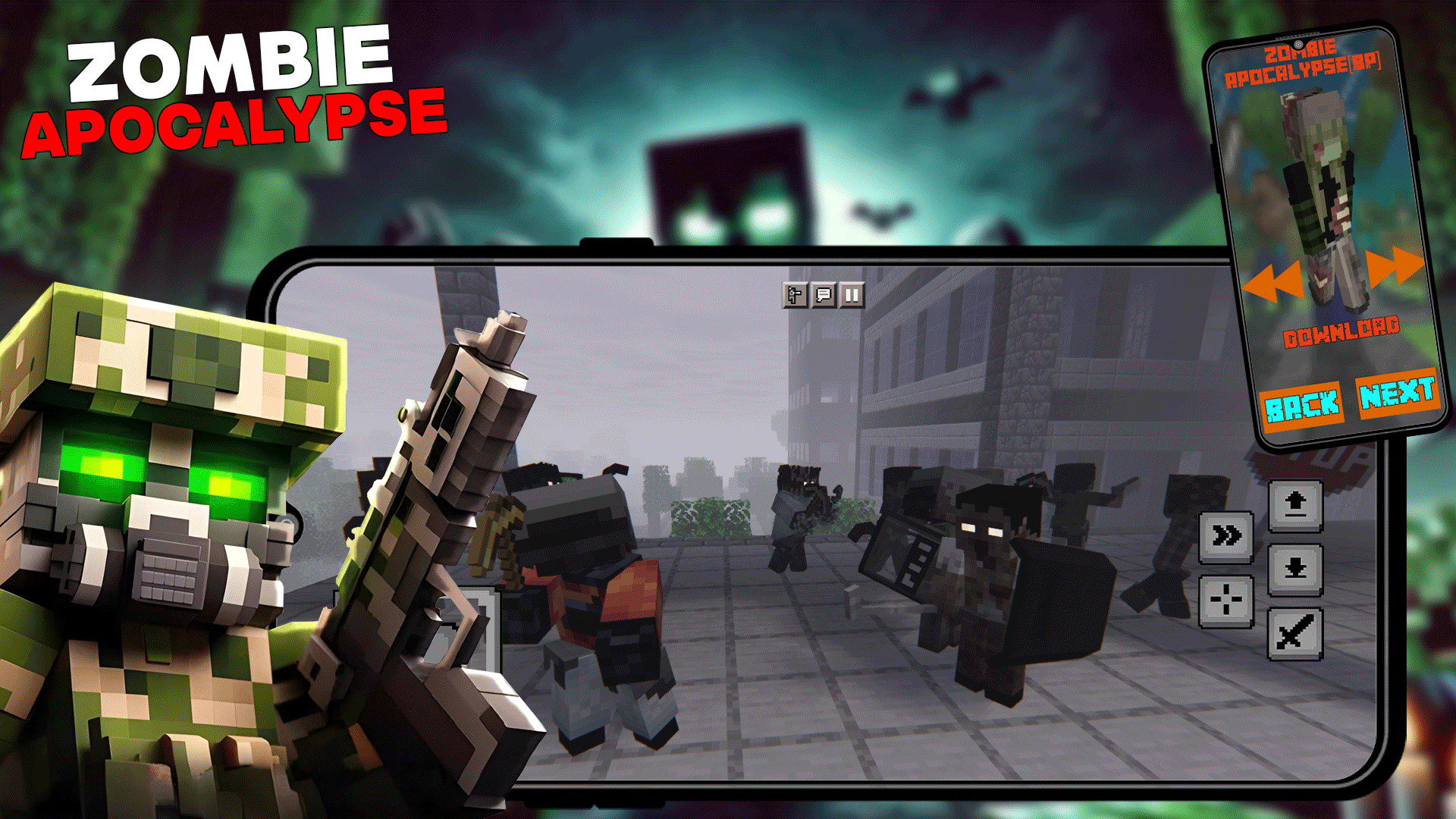اسکرین شات 3 برنامه Zombie Apocalypse in Minecraft