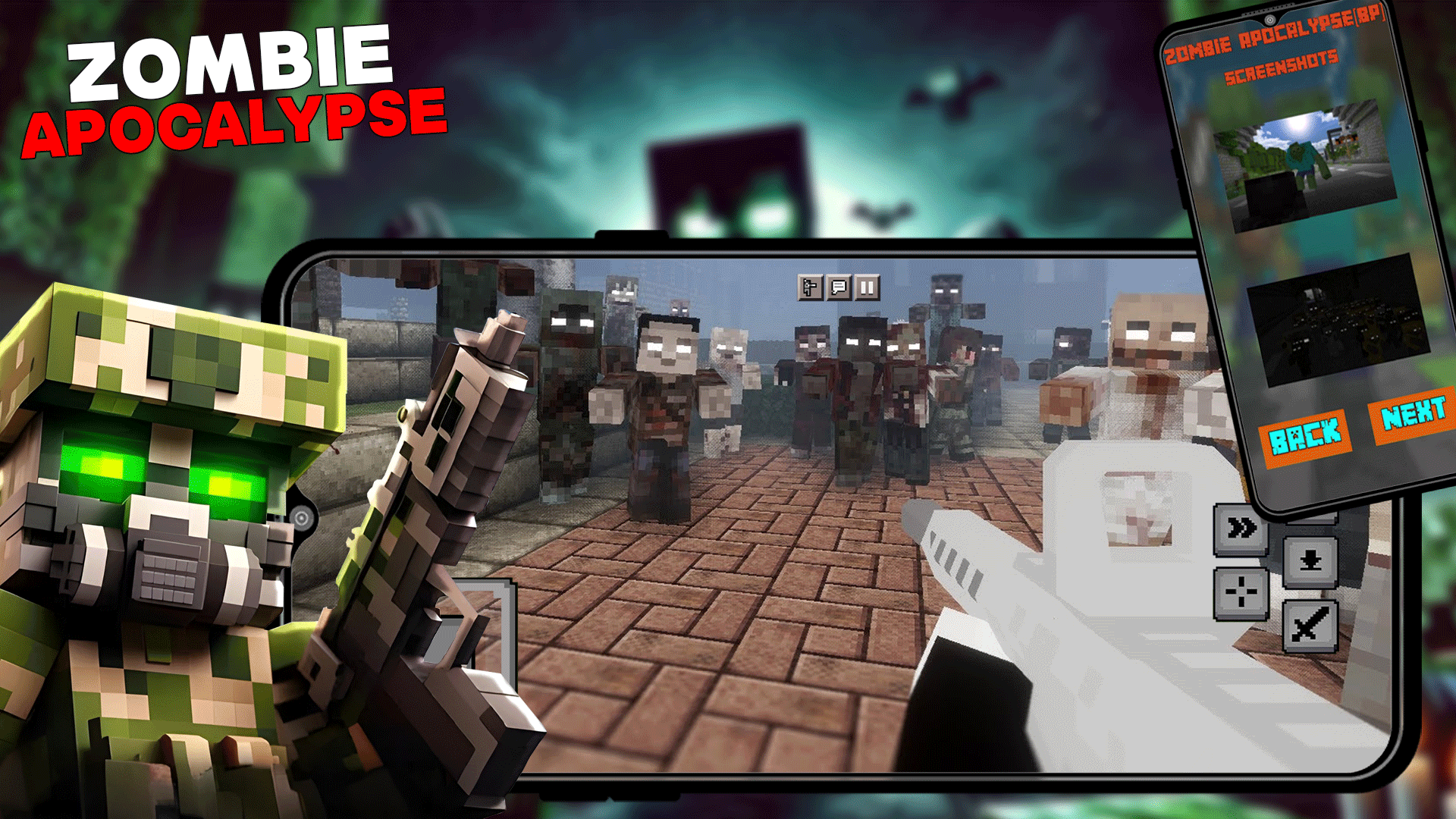 اسکرین شات 4 برنامه Zombie Apocalypse in Minecraft