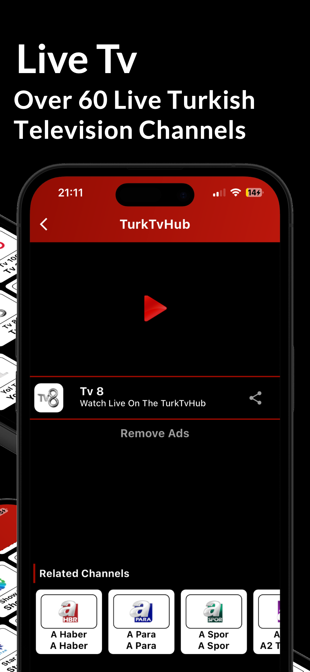 اسکرین شات 3 برنامه TurkTvHub | Live Tv & Radio