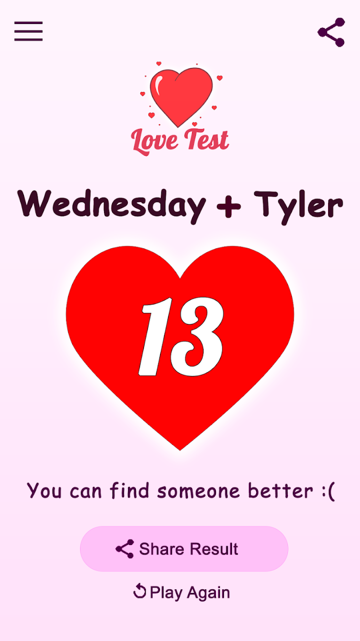 اسکرین شات 6 برنامه Love Test - Compatibility Test