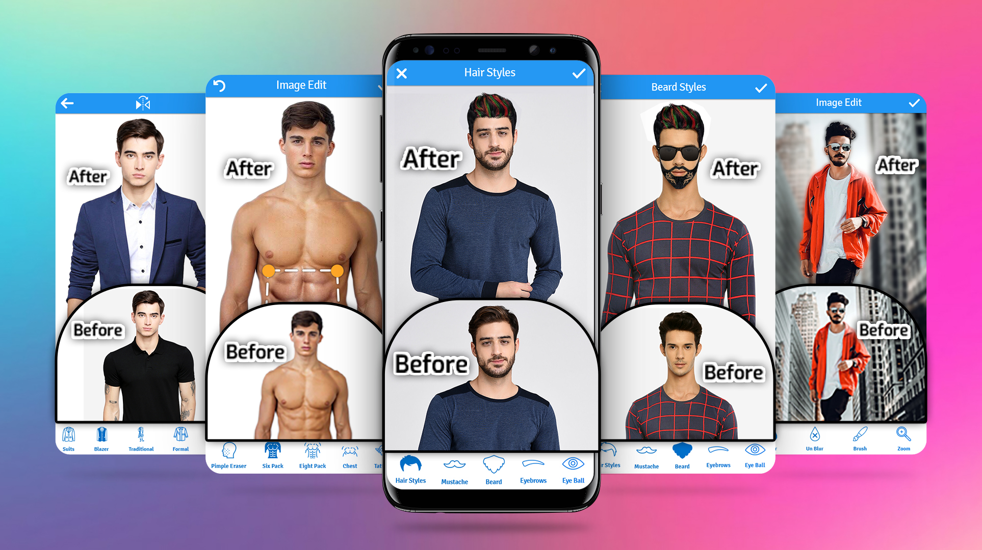 اسکرین شات 1 برنامه Men HairStyle, Suits, Mustache