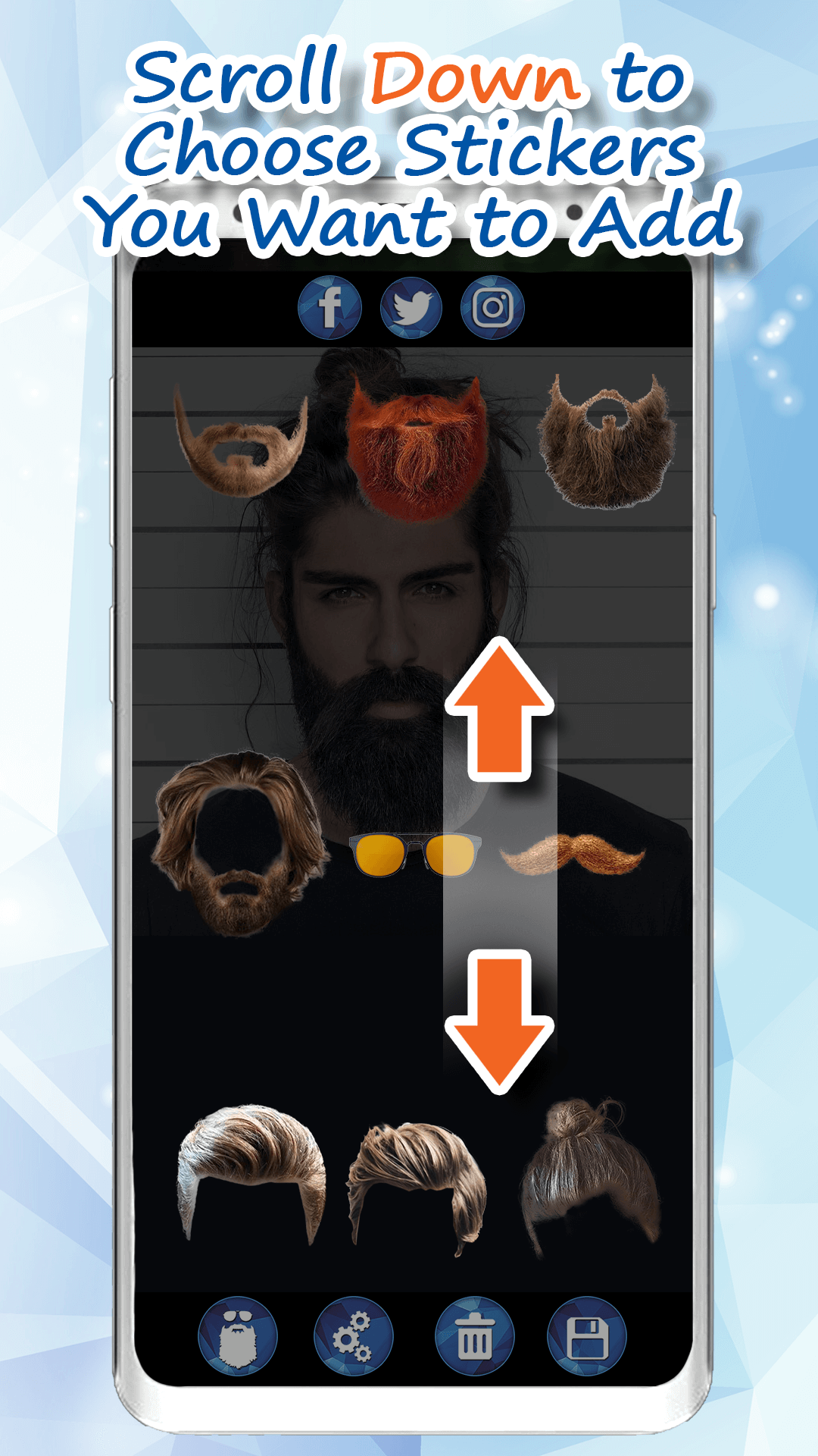 اسکرین شات 2 برنامه Men Hairstyles - Beard Camera