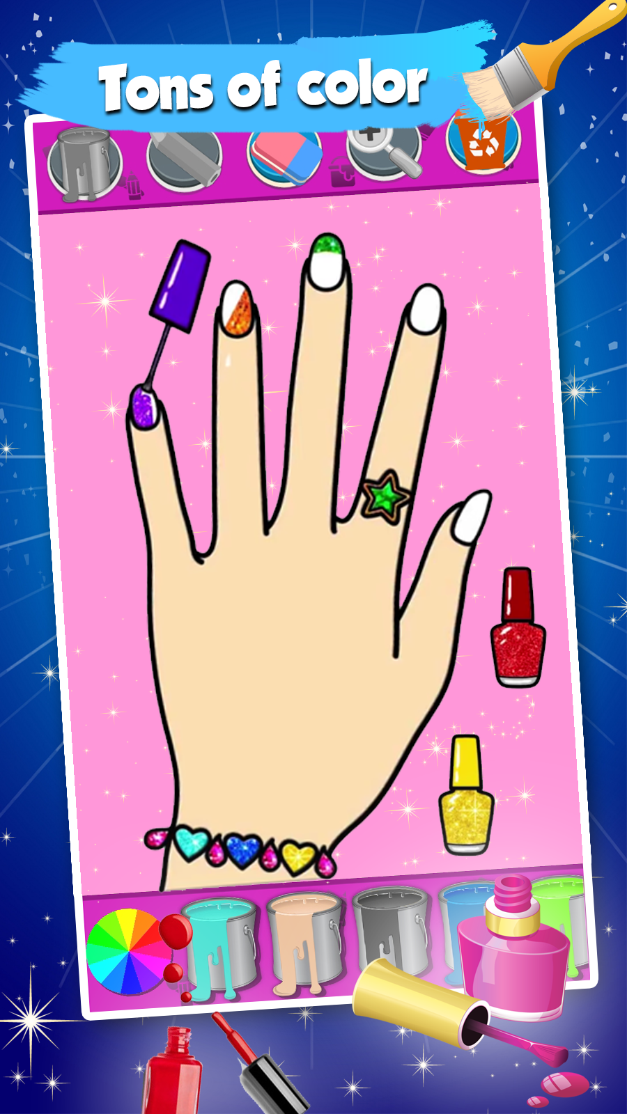 اسکرین شات 2 برنامه Nails Polish Coloring Pages