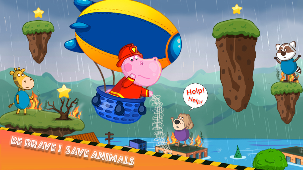 اسکرین شات 2 بازی Fireman Hippo: City Hero