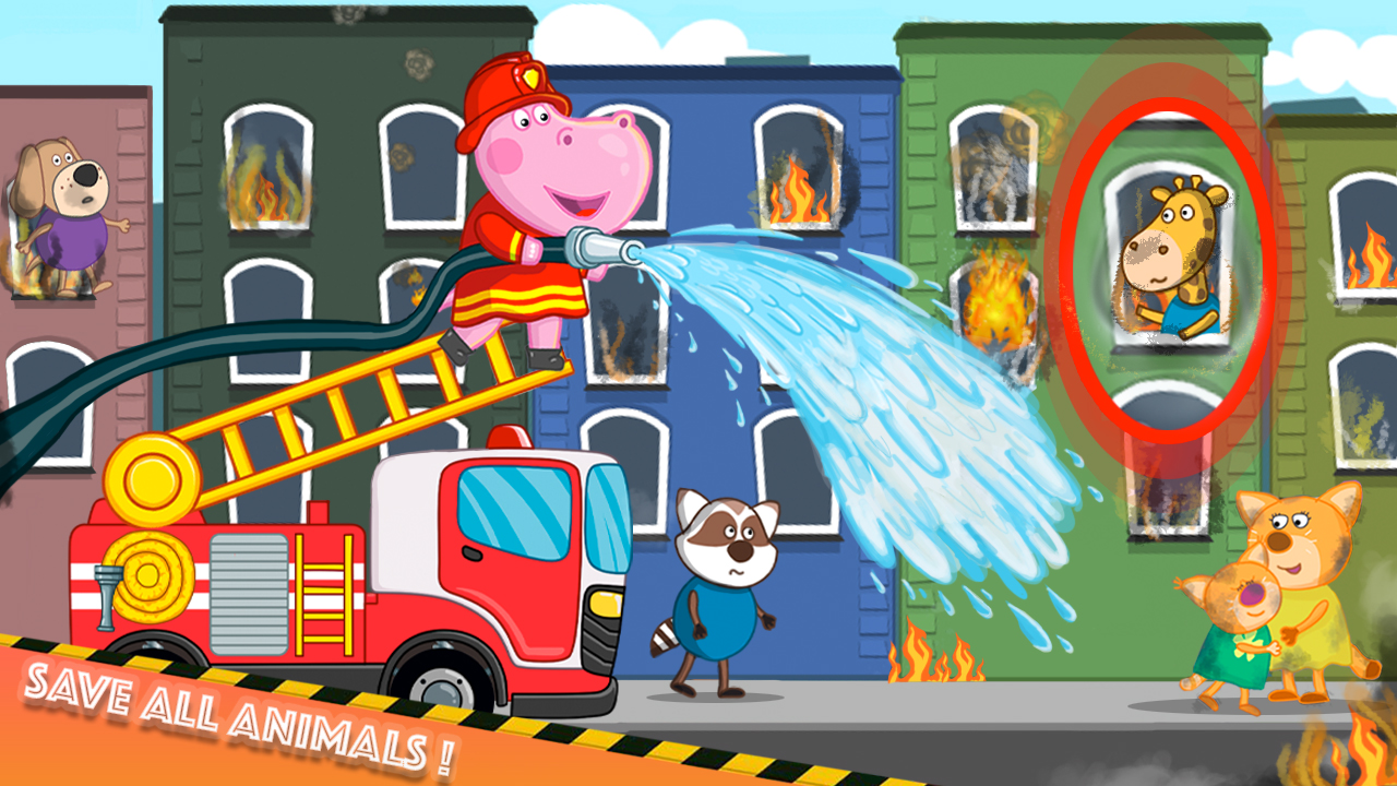 اسکرین شات 3 بازی Fireman Hippo: City Hero