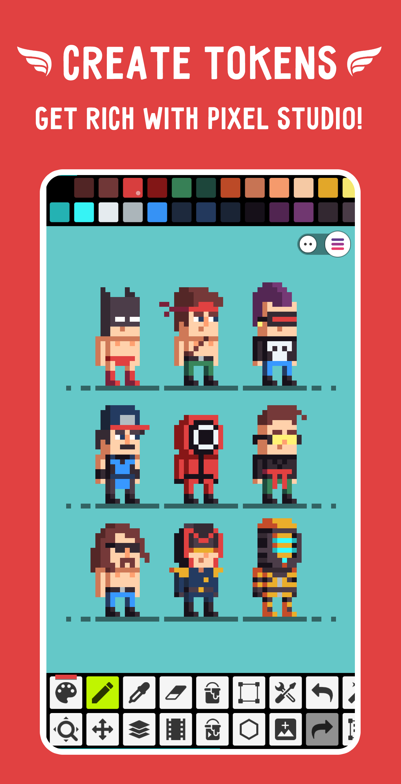 اسکرین شات 3 برنامه Pixel Studio: pixel art editor
