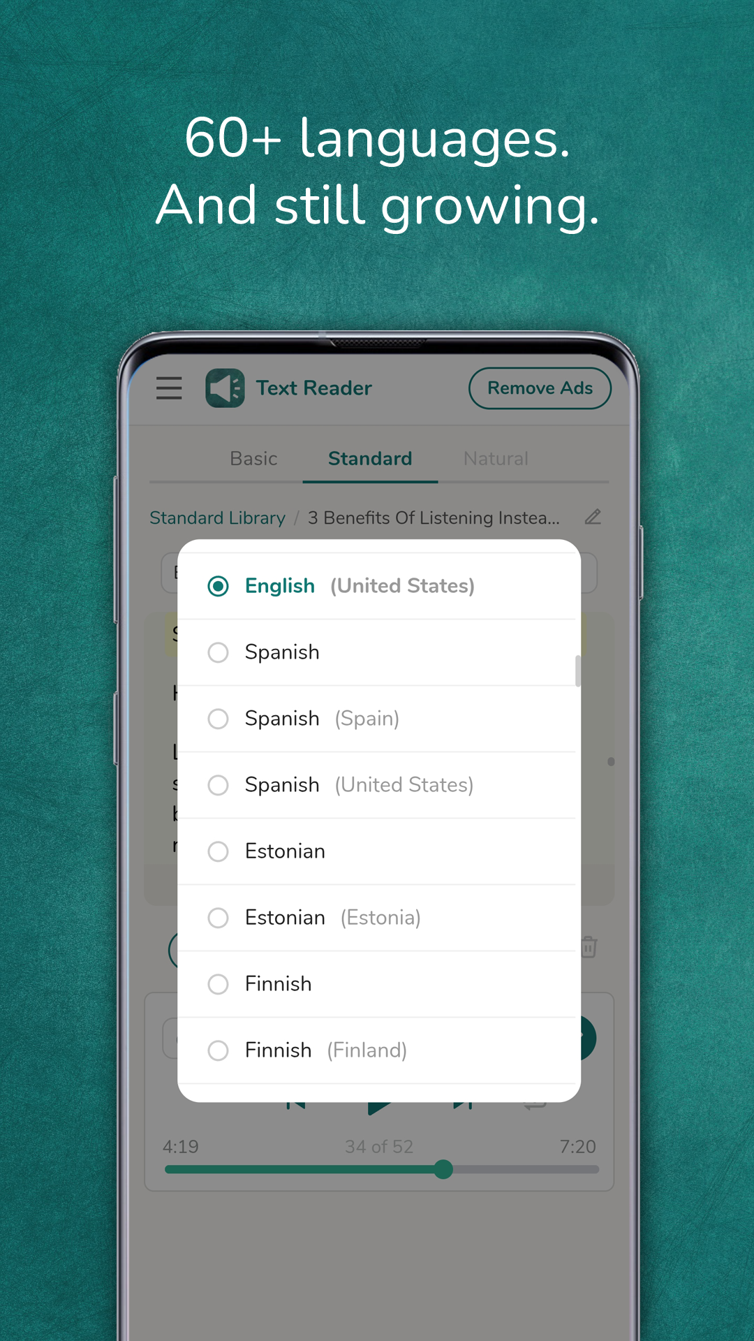 اسکرین شات 4 برنامه Text Reader: Text to Speech
