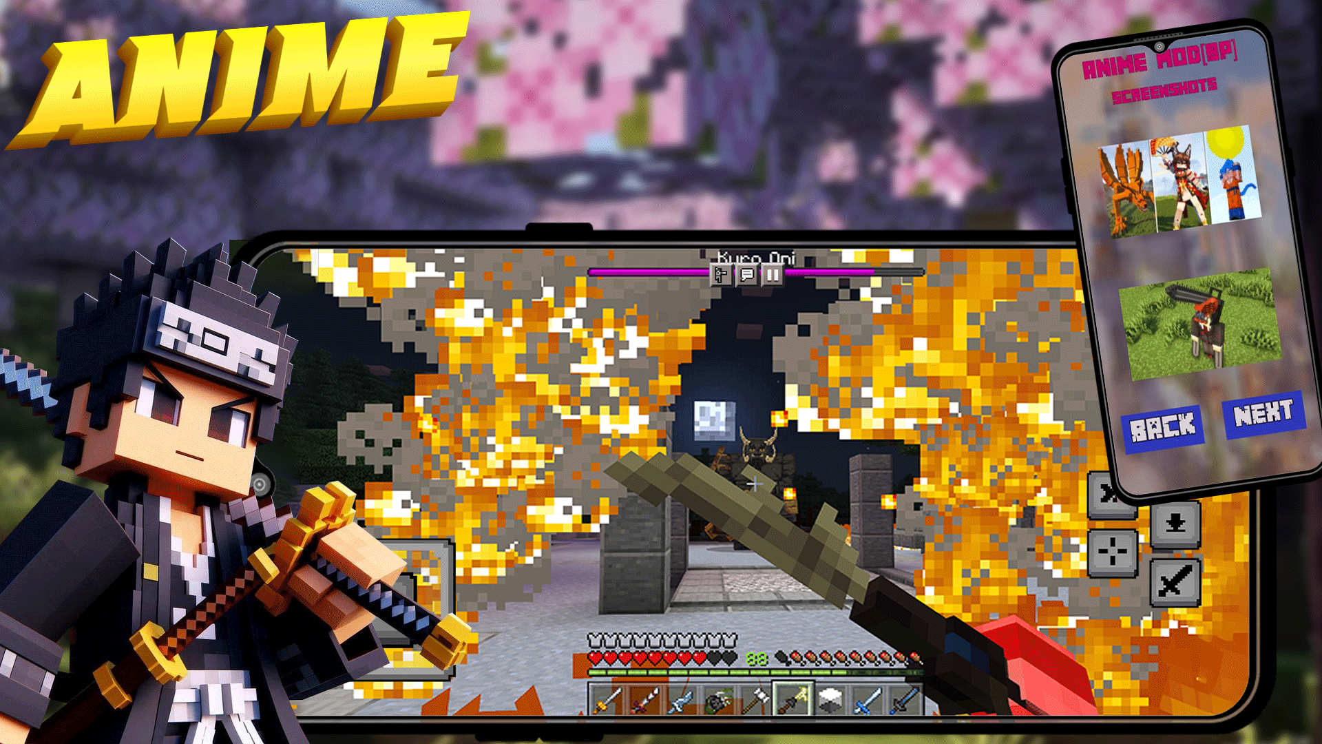 اسکرین شات 4 برنامه Anime Mods & Addons Minecraft