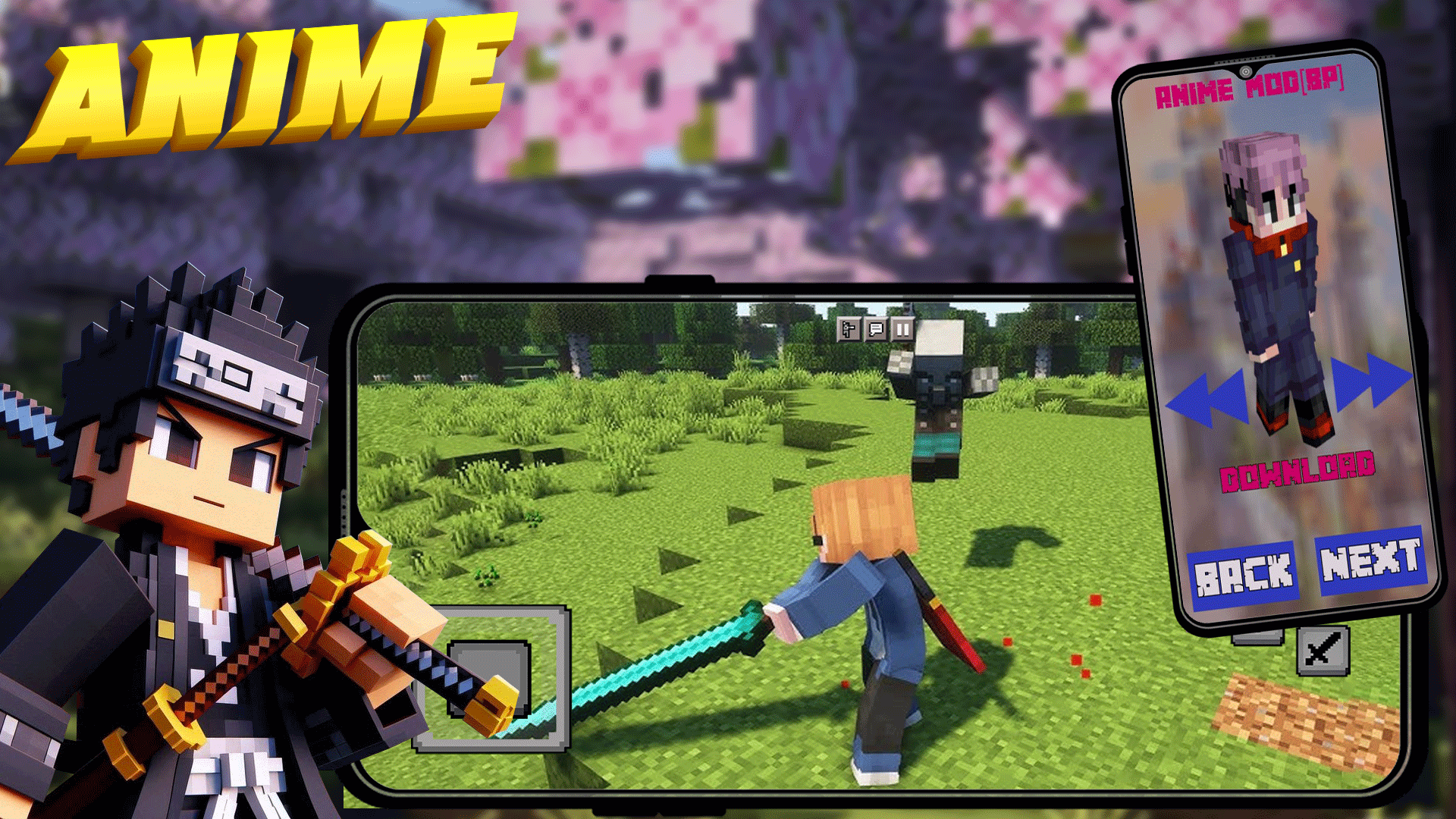 اسکرین شات 3 برنامه Anime Mods & Addons Minecraft
