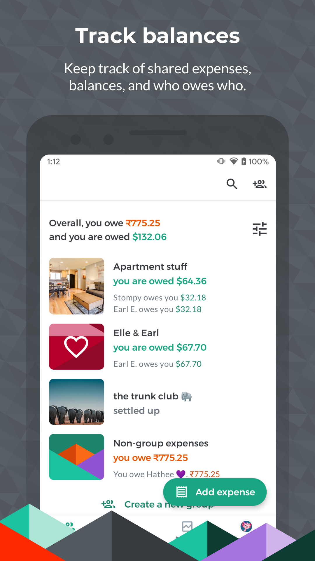 اسکرین شات 1 برنامه Splitwise