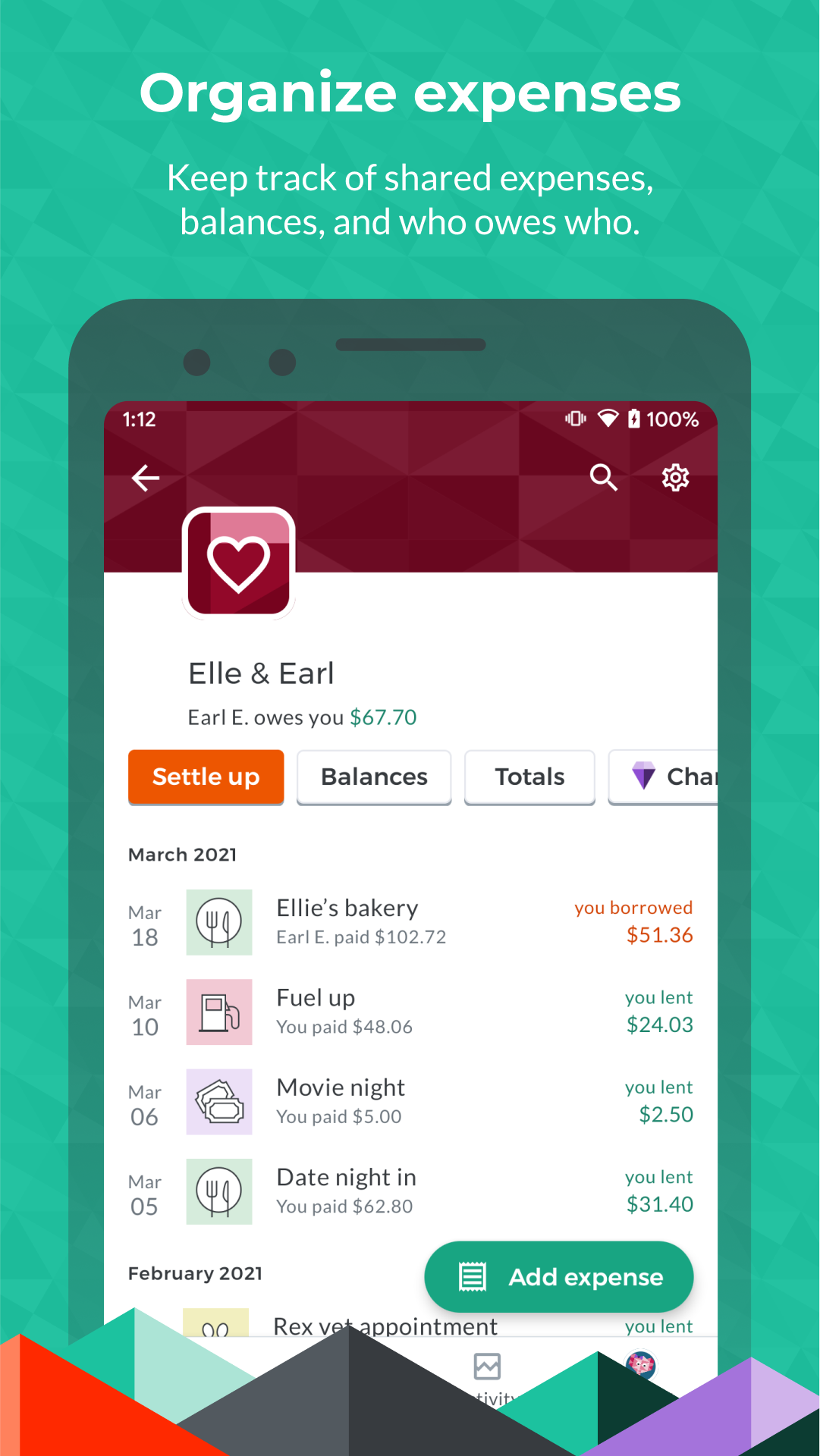 اسکرین شات 2 برنامه Splitwise